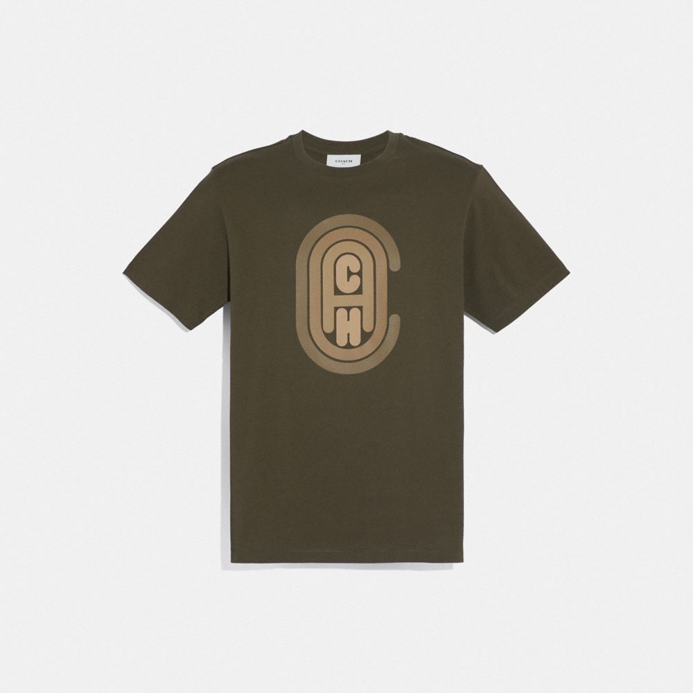 COACH®,COACH GRAPHIC T-SHIRT,n/a,Olive,Front View image number 0