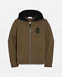 COACH®,COACH GRAPHIC HOODIE,cotton,OLIVE/BLACK,Front View