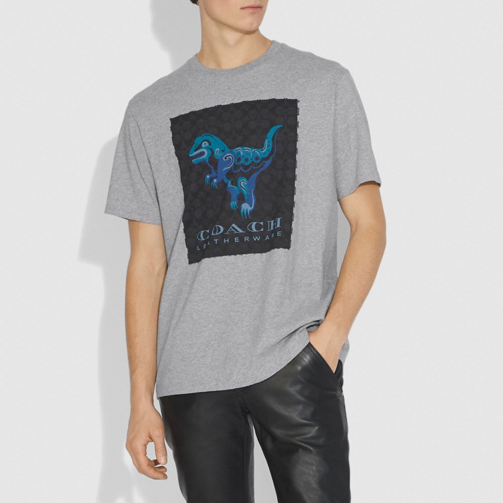 COACH®,REXY BY ZHU JINGYI T-SHIRT,cotton,HEATHER GREY,Scale View