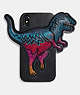 COACH®,IPHONE XR CASE WITH REXY,silicon,Black/Multi,Front View