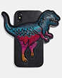 COACH®,IPHONE XR CASE WITH REXY,silicon,Black/Multi,Front View