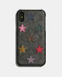 Iphone Xr Case In Signature Canvas With Star Print And Snakeskin Detail