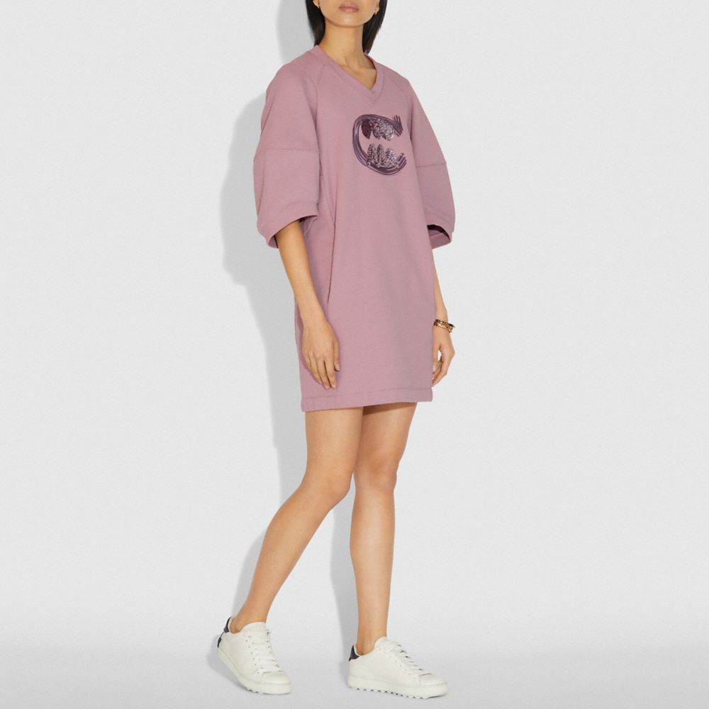 Sweatshirt dress 2024 short sleeve