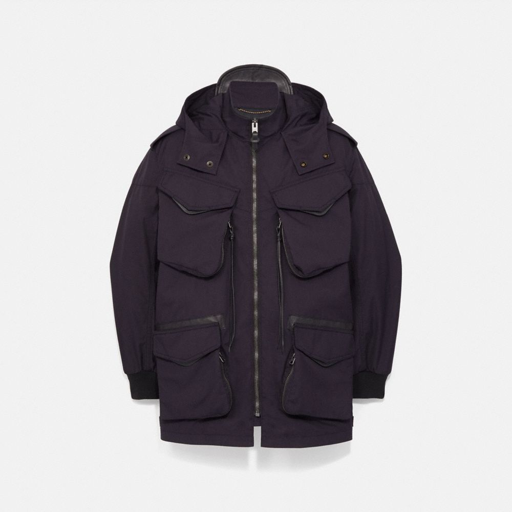 COACH®,ARMY JACKET,Deep Eggplant,Front View