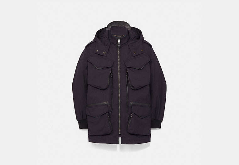 COACH®,ARMY JACKET,Deep Eggplant,Front View