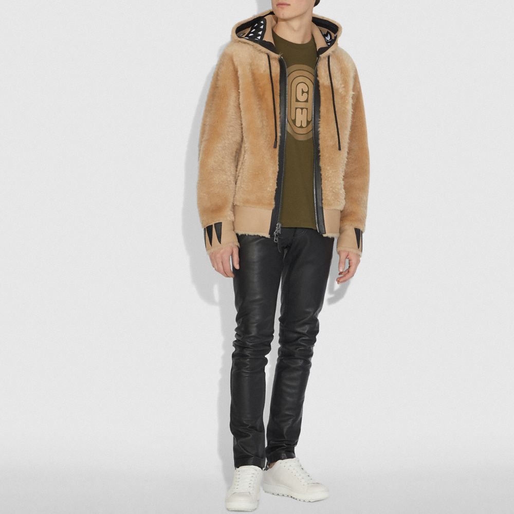 Shearling hoodie hot sale