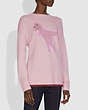 COACH®,REXY CREW NECK INTARSIA SWEATER,Wool Blend,Pink Multi,Scale View