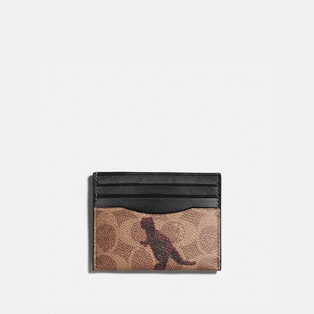COACH®,Card Case In Signature Canvas With Rexy By Sui Jianguo,,Front View