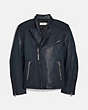 COACH®,RACER JACKET,Leather,PETROL,Front View
