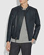 COACH®,RACER JACKET,Leather,PETROL,Scale View