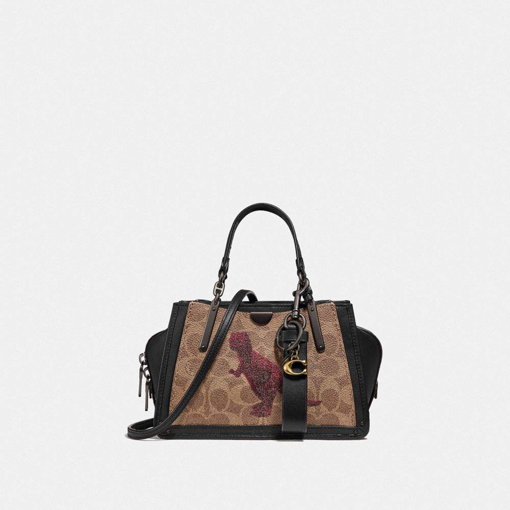 COACH®,Dreamer 21 In Signature Canvas With Rexy By Sui Jianguo,,Angle View