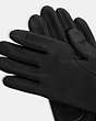 COACH®,SCULPTED SIGNATURE LEATHER TECH GLOVES,Leather,Black,Closer View