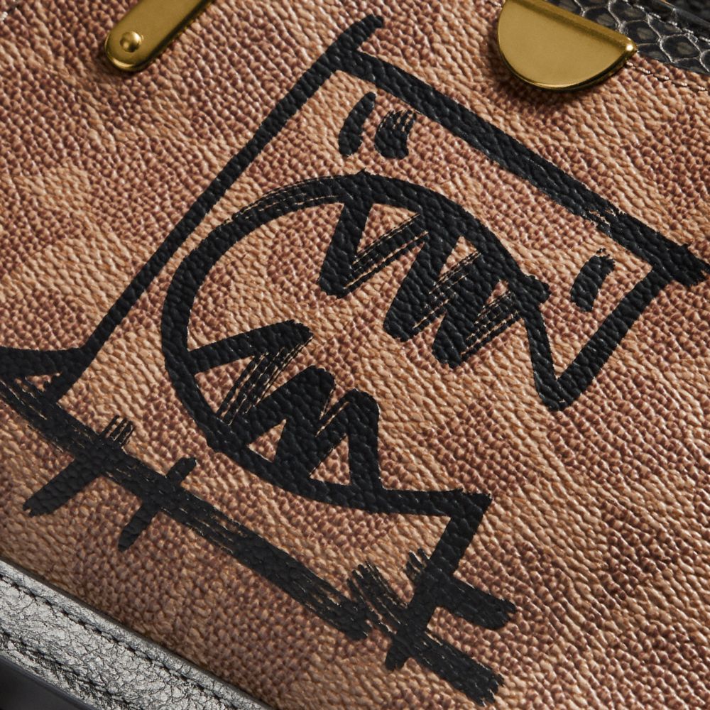 COACH®,Kisslock Dreamer 21 In Signature Canvas With Rexy And Snakeskin Detail By Guang Yu,,Closer View