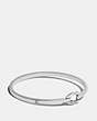COACH®,SIGNATURE HOOK BANGLE,Plated Brass,Silver,Front View