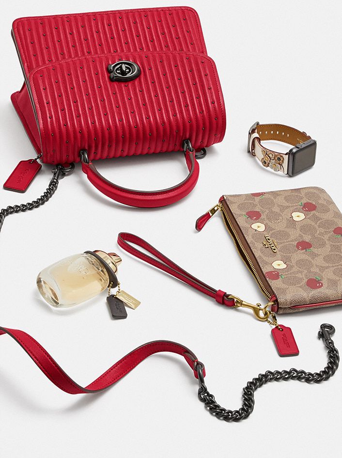 COACH®,Parker Top Handle With Quilting And Rivets,,Angle View
