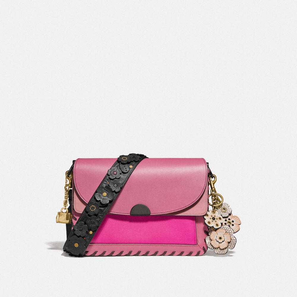 COACH®,Dreamer Shoulder Bag In Colorblock With Whipstitch,,Angle View