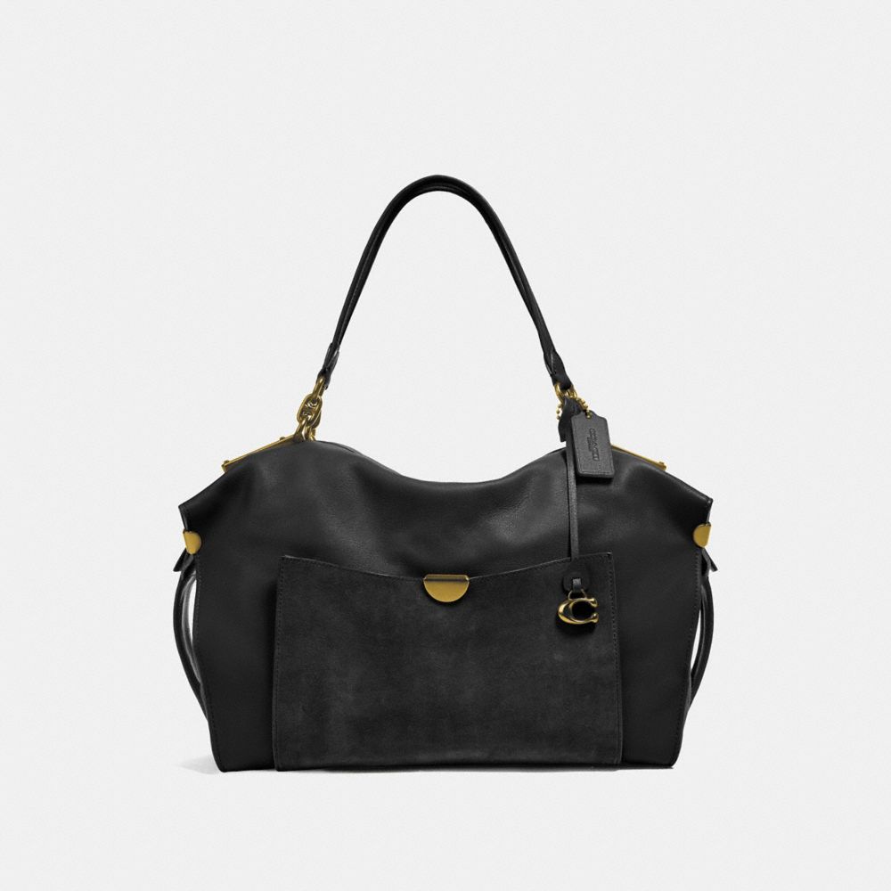 COACH®,Darla 32,Cuir,Laiton/Noir,Front View