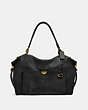 COACH®,DARLA 32,Leather,Brass/Black,Front View