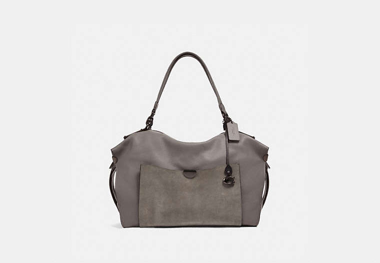 COACH®,DARLA 32,Leather,Pewter/Heather Grey,Front View