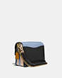 COACH®,DREAMER SHOULDER BAG IN COLORBLOCK,Leather,Medium,Brass/Mist Straw Multi,Angle View