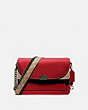 COACH®,DREAMER SHOULDER BAG WITH SIGNATURE CANVAS BLOCKING,pvc,Medium,Pewter/Tan Red Apple,Front View