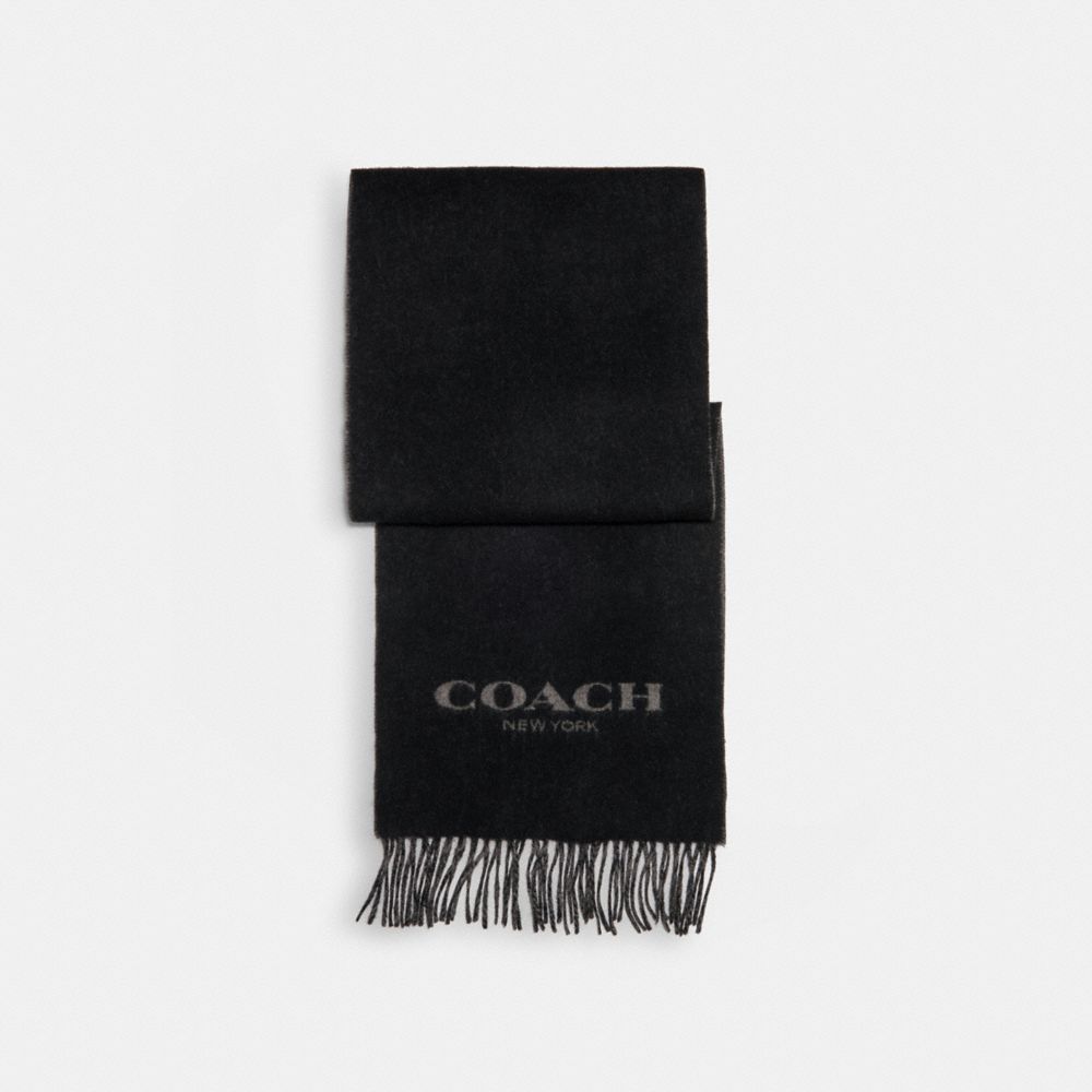 COACH®,SIGNATURE SCARF,Black / Grey,Front View