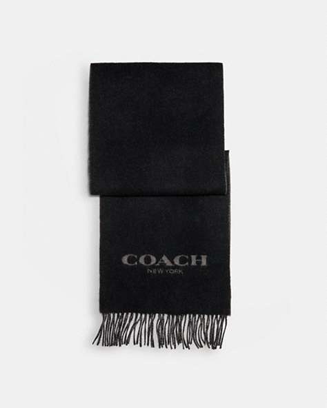 COACH®,SIGNATURE SCARF,n/a,Black / Grey,Front View