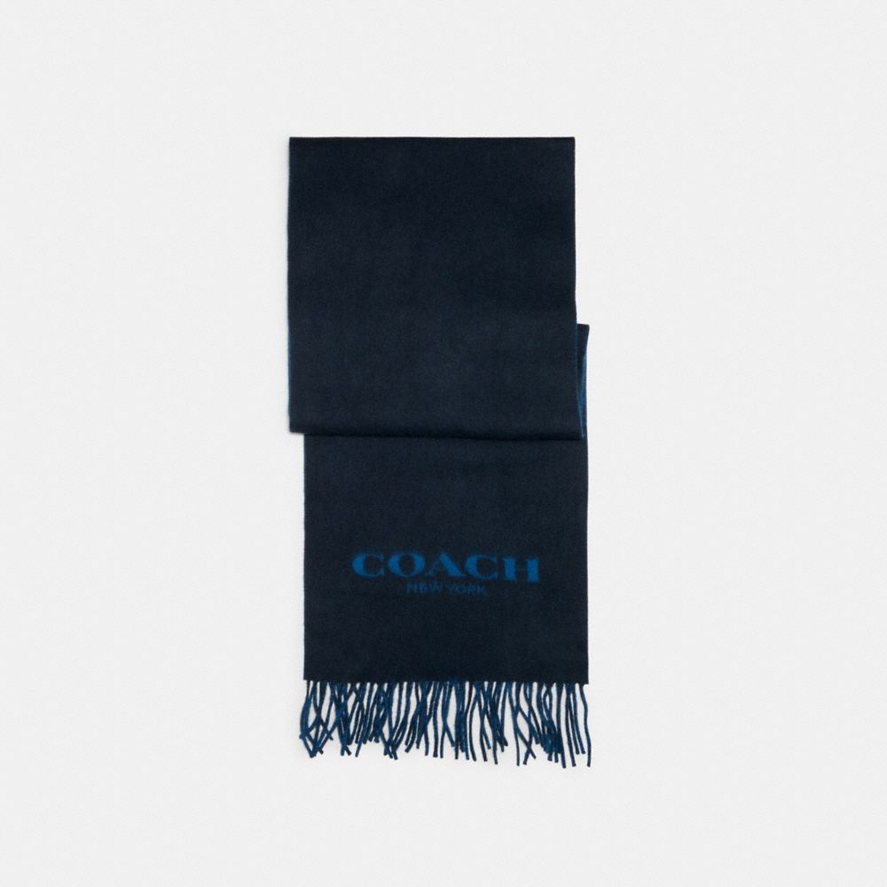 COACH®,SIGNATURE SCARF,Navy / True Blue,Front View