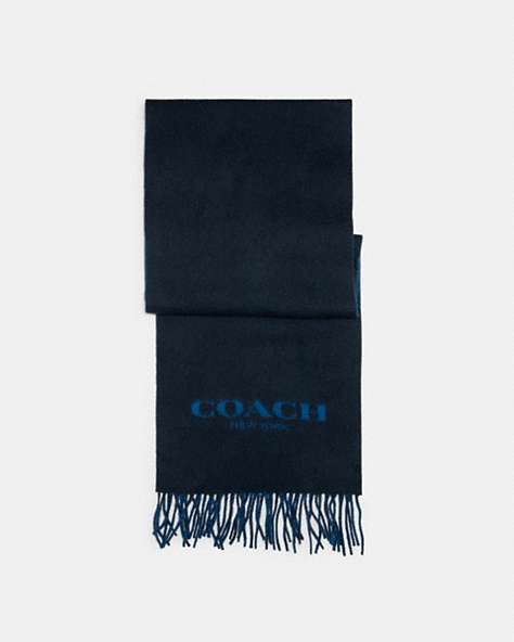 COACH®,SIGNATURE SCARF,n/a,Navy / True Blue,Front View
