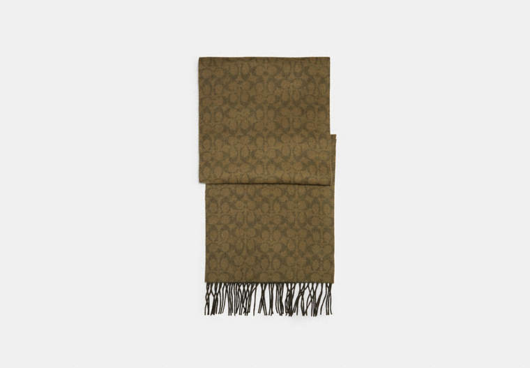 COACH®,SIGNATURE SCARF,n/a,DARK GREEN,Front View
