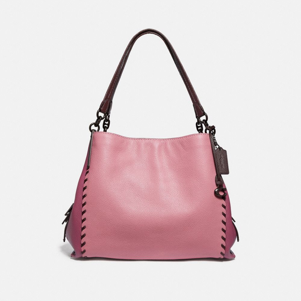 COACH®,DALTON BAG 31 IN COLORBLOCK WITH WHIPSTITCH,Refined Pebble Leather,Medium,True Pink Multi/Pewter,Front View image number 0