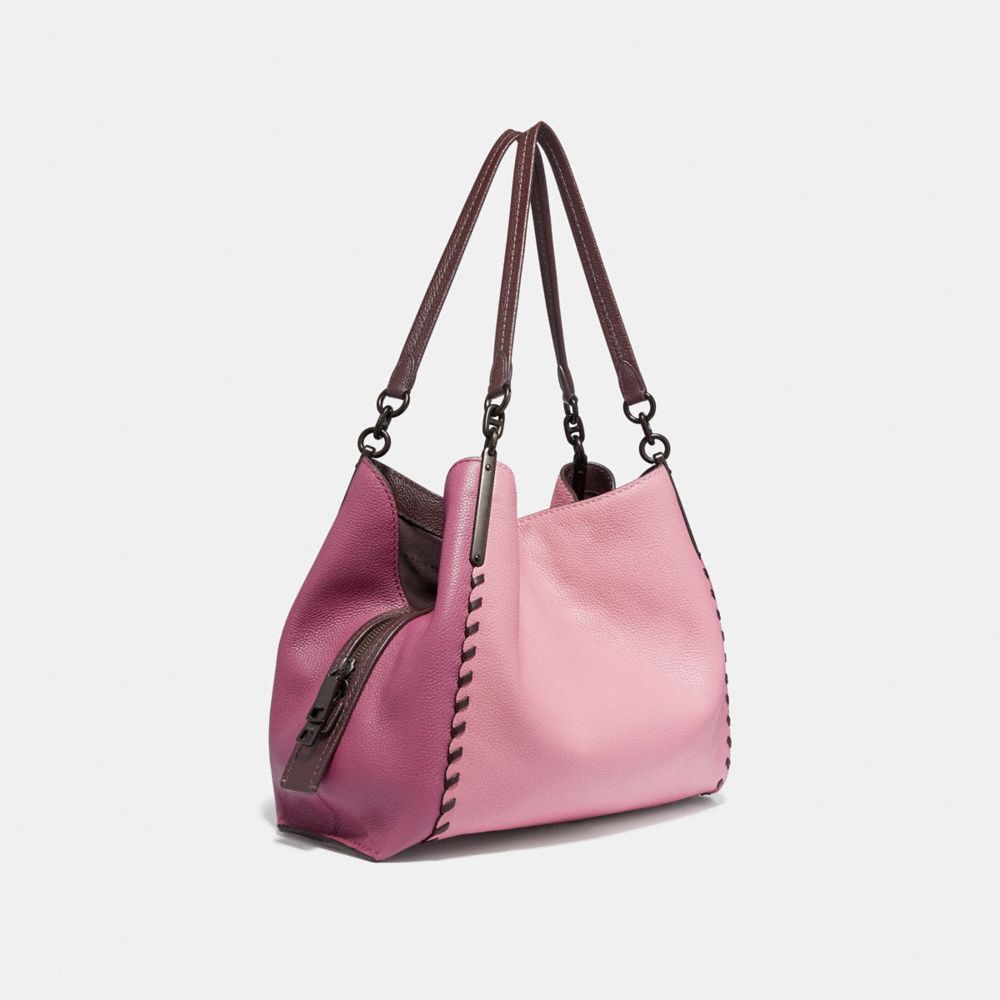 COACH®,DALTON 31 EN CONTRASTE DE COULEUR AVEC COUTURES WHIPSTITCH,Cuir,Rose Véritable Multi/Étain,Angle View