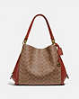 COACH®,DALTON 31 IN SIGNATURE CANVAS,Leather,Brass/Tan/Rust,Front View