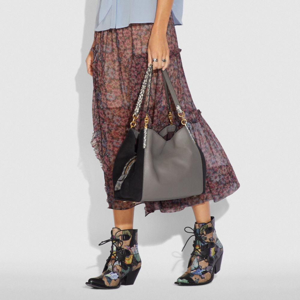 COACH®,Dalton Bag 31 In Colorblock With Snakeskin Detail,,Detail View