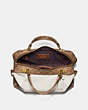 COACH®,LANE SATCHEL WITH SIGNATURE CANVAS BLOCKING,Coated Canvas,Medium,Brass/Tan Chalk,Inside View,Top View