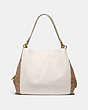 COACH®,DALTON 31 WITH SIGNATURE CANVAS BLOCKING,Coated Canvas,Large,Brass/Tan Chalk,Back View