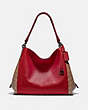 COACH®,DALTON 31 WITH SIGNATURE CANVAS BLOCKING,Coated Canvas,Large,Pewter/Tan Red Apple,Front View