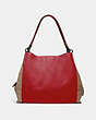 COACH®,DALTON BAG 31 WITH SIGNATURE CANVAS BLOCKING,Coated Canvas,Large,Pewter/Tan Red Apple,Back View