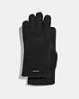 COACH®,SHEARLING GLOVES,Shearling,Black,Front View
