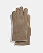 COACH®,SHEARLING GLOVES,Shearling,Taupe,Front View