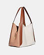 COACH®,HADLEY HOBO IN COLORBLOCK,Pebble Leather,X-Large,Gold/Chalk Multi,Angle View