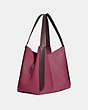 COACH®,HADLEY HOBO IN COLORBLOCK,Pebble Leather,X-Large,Gunmetal/Dusty Pink Multi,Angle View