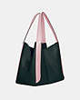 COACH®,HADLEY HOBO IN COLORBLOCK,Pebble Leather,X-Large,Pewter/Pine Green Aurora Multi,Angle View