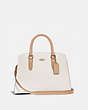 COACH®,CHANNING CARRYALL IN COLORBLOCK,Pebble Leather,Large,Gold/Chalk Multi,Front View