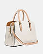 COACH®,CHANNING CARRYALL IN COLORBLOCK,Pebble Leather,Large,Gold/Chalk Multi,Angle View