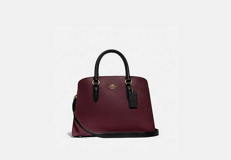 COACH®,CHANNING CARRYALL IN COLORBLOCK,Pebble Leather,Large,Gold/Vintage Mauve Multi,Front View