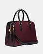 COACH®,CHANNING CARRYALL EN COLORBLOCK,Cuir galet,Or/Mauve Vintage Multi,Angle View
