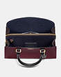 COACH®,CHANNING CARRYALL IN COLORBLOCK,Pebble Leather,Large,Gold/Vintage Mauve Multi,Inside View,Top View