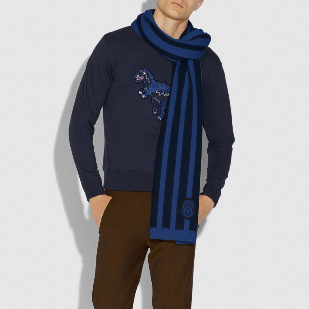 COACH®,Signature Retro Patch Knit Scarf,,Angle View
