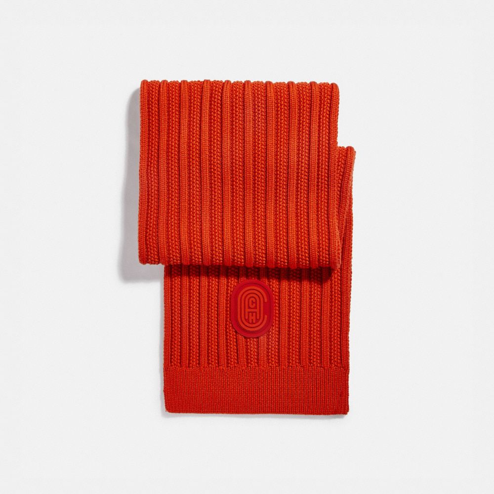 COACH®,Double Signature Retro Patch Knit Scarf,,Front View